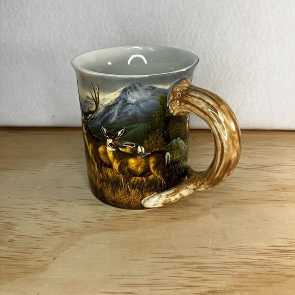 Wild Wings Mule Deer The Last Crossing Sculpted Mug by Rosemary Millette - Picture 2 of 11